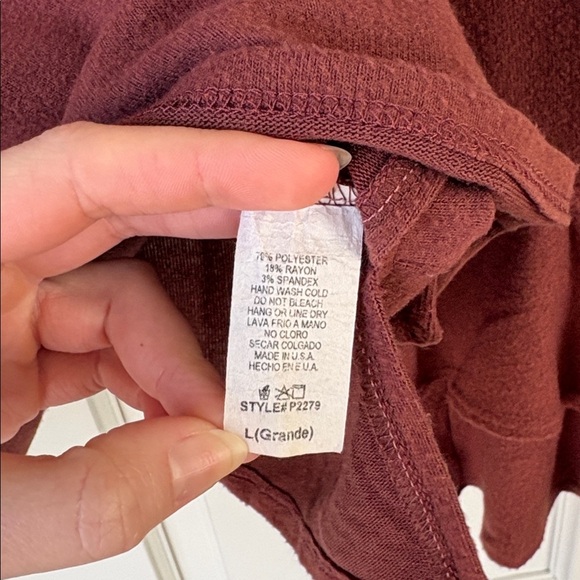 JODIFL Wine Red Burgundy Flared Bell Sleeve Blouse large Y2K - Picture 3 of 5